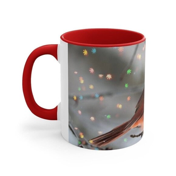 Red Cardinal Bird Coffee Mug Cup Christmas Coffee Lover Ceramic Handmade - Picture 4 of 5